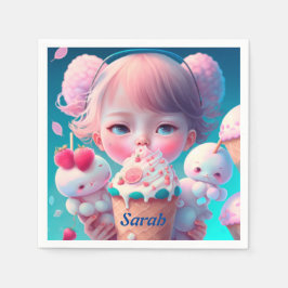 Servilleta De Papel Chica de helados de Kawaii