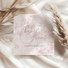 Servilleta De Papel Chica de invierno Baby Shower copo de nieve rosa