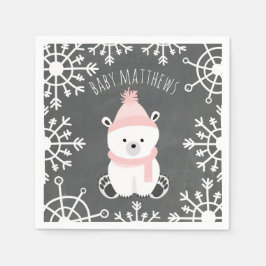 Servilleta De Papel Chica de invierno de oseo polar Baby Shower Napkin