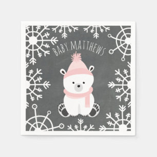 Servilleta De Papel Chica de invierno de oseo polar Baby Shower Napkin