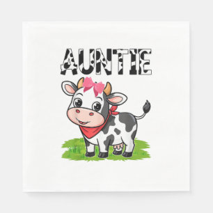 Servilleta De Papel Chica de la familia Cow Auntie Cumpleaños