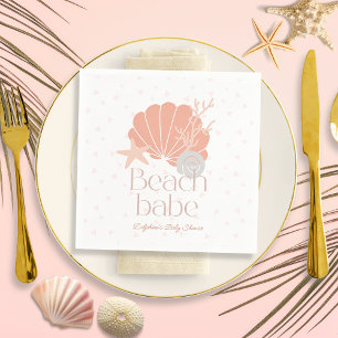 Servilleta De Papel Chica de la Playa Bebe Rosa Fiesta de Cumpleaños