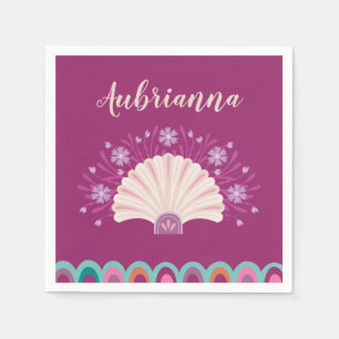 Servilleta De Papel Chica de la sirena Seashell Partido de Cumpleaños