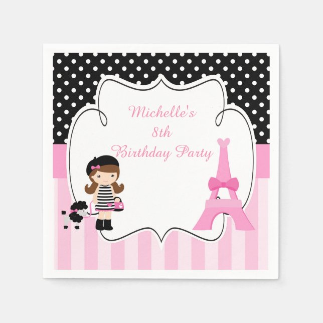 Servilleta De Papel Chica de la Torre Eiffel de París (Anverso)