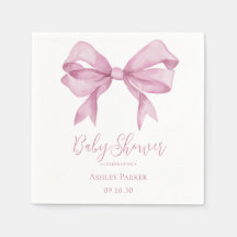 Chica de lazo rosa Baby Shower