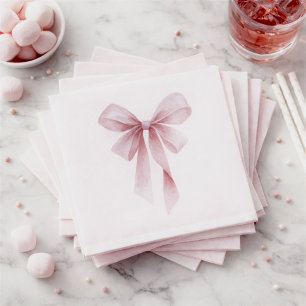 Servilleta De Papel Chica de lazo rosa suave Baby Shower