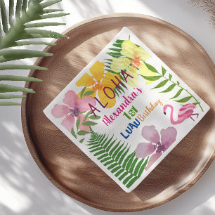 Servilleta De Papel Chica de Luau Primer Fiesta de cumpleaños