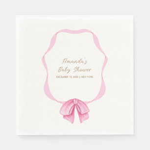 Servilleta De Papel Chica de marco de barrido rosado Baby Shower