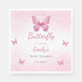 Servilleta De Papel Chica de mariposa rosa acuática moderna ducha de b