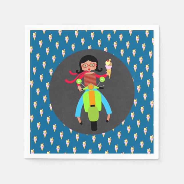 Servilleta De Papel Chica de motociclismo italiano Birthday Party (Anverso)