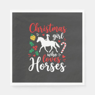 Servilleta De Papel Chica de Navidad que ama los caballos