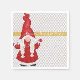 Servilleta De Papel Chica de Navidades inteligentes Gnome personalizad