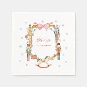 Servilleta De Papel Chica de Navidades Rosados Nutcracker primer cumpl