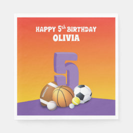 Servilleta De Papel Chica de nombre personalizado 5º Bolas deportivas 