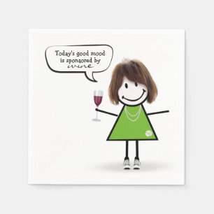 Servilleta De Papel Chica de palitos con zapatillas y vino