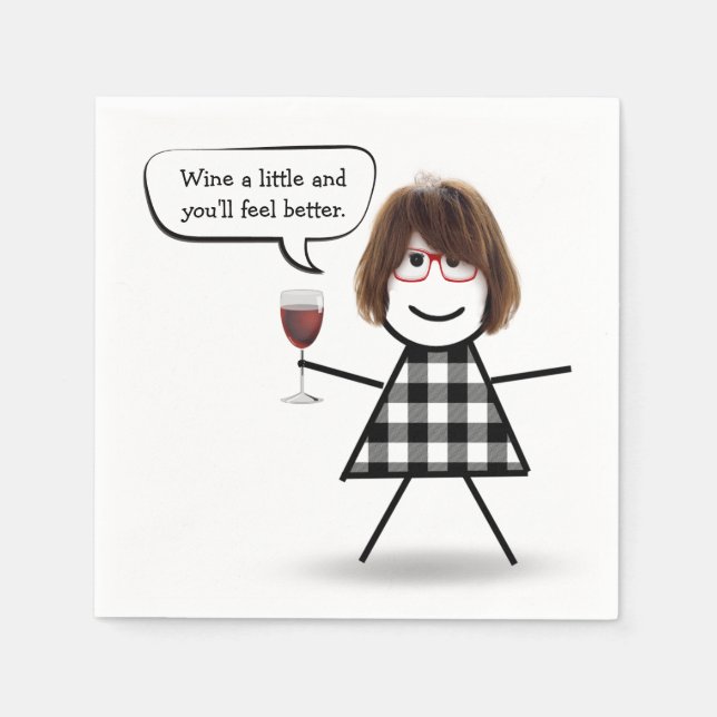 Servilleta De Papel Chica de palo con toallas de vino rojo (Anverso)