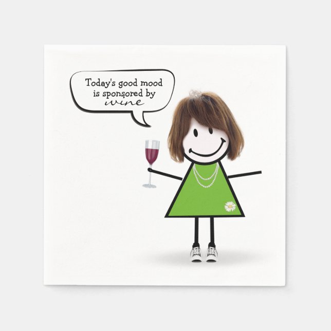 Servilleta De Papel Chica de palo en zapatillas con vino (Anverso)