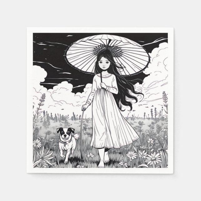 Servilleta De Papel Chica de paraguas (Anverso)