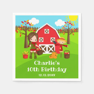 Servilleta De Papel Chica de pelo marrón de cumpleaños de Barnyard de