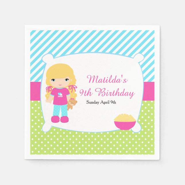 Servilleta De Papel Chica de pelo rubio Fiesta de sueño (Anverso)