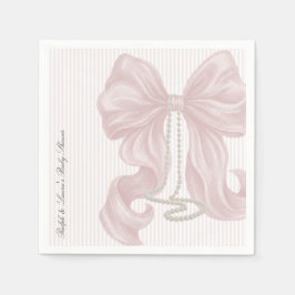 Servilleta De Papel Chica de perla de lazo Baby Shower