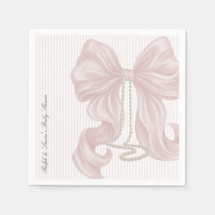 Servilleta De Papel Chica de perla de lazo Baby Shower 