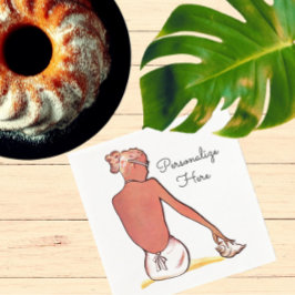 Servilleta De Papel Chica de playa de época con elegante verano de con