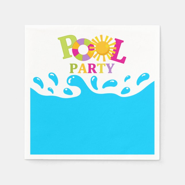 Servilleta De Papel Chica de salpicaduras de agua Fiesta de piscina Pa (Anverso)