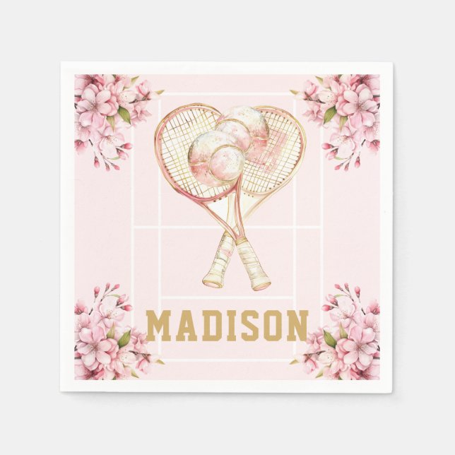 Servilleta De Papel Chica de tenis Cumpleaños Personalizada (Anverso)