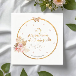 Servilleta De Papel Chica de traje de color rosa Mi presentación de 3 