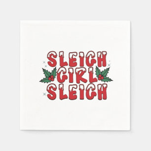 Servilleta De Papel Chica de Trineo Navidad Fea Navidad Divertida