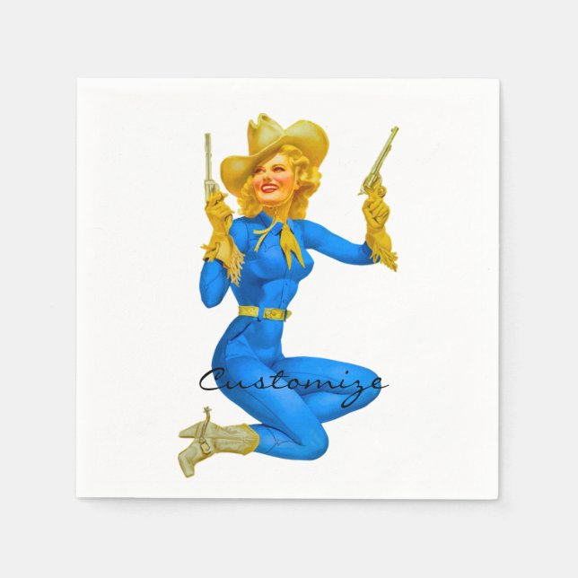 Servilleta De Papel Chica de vaca Thunder_Cove con puntas de pistola (Anverso)