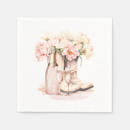 Servilleta De Papel Chica del Sur Boots Peonies BRIDAL SHOWER