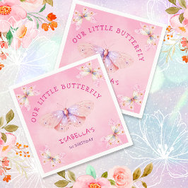 Servilleta De Papel Chica del tema de la mariposa rosada Pastel primer