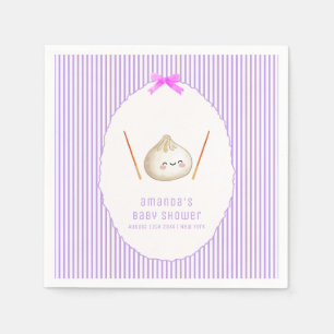 Servilleta De Papel Chica Ducha Asiática de Dumpling Moderno Morado Ba