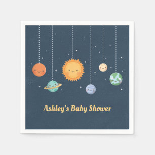 Servilleta De Papel Chica Ducha De Bebé Con Tema De Planetas Y Sol
