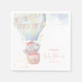 Servilleta De Papel Chica elefante lindo Napkins Baby Shower rosa