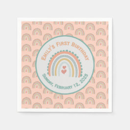Servilleta De Papel Chica Elegante y dulce Coral de la Luz Arcoiris