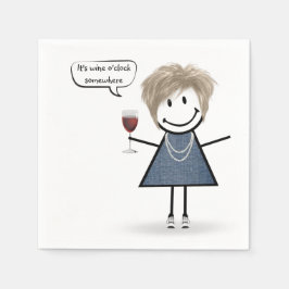 Servilleta De Papel Chica fiesta con vino rojo