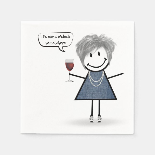 Servilleta De Papel Chica fiesta con vino rojo (Anverso)