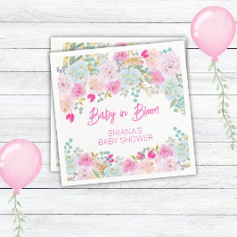 Servilleta De Papel Chica Floral Rosa Baby Shower