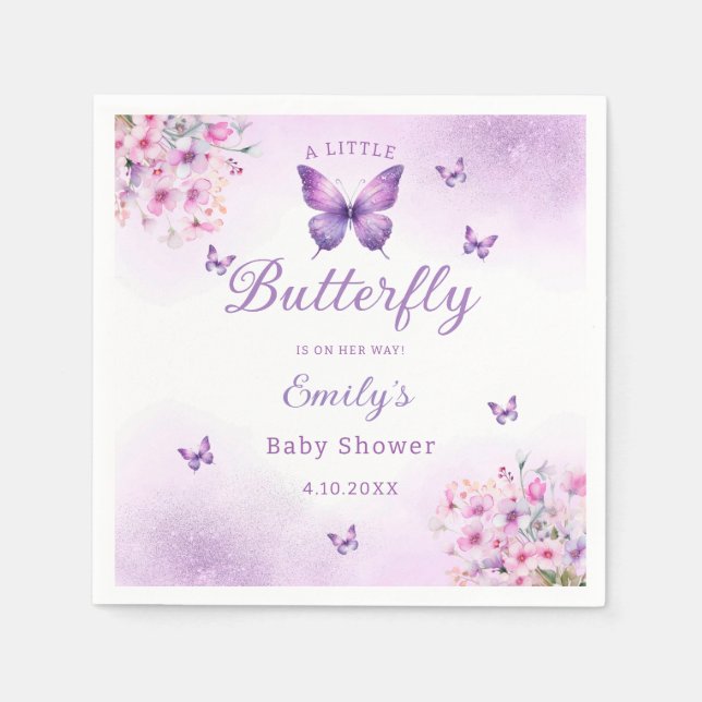 Servilleta De Papel Chica florido Butterfly de estilo moderno (Anverso)