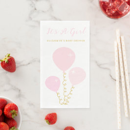 Servilleta De Papel Chica Globos de Color Rosa Baby Shower