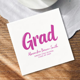 Servilleta De Papel Chica graduada genial rosa caliente Caligrafía pin