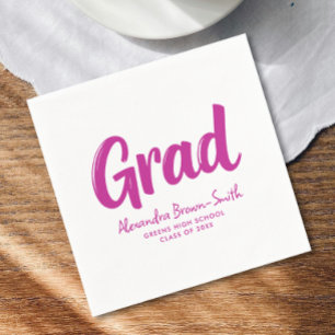Servilleta De Papel Chica graduada genial rosa caliente Caligrafía pin