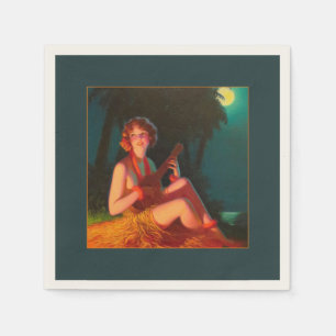 Servilleta De Papel Chica hawaiano con Ukulele