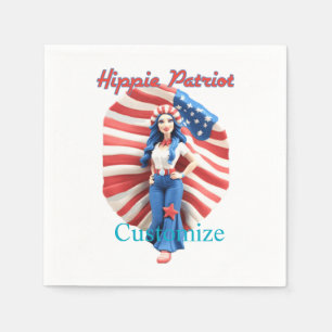 Servilleta De Papel Chica hippie patriótico Thunder_Cove