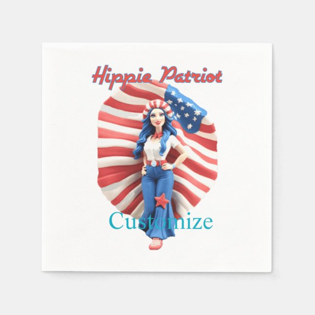 Servilleta De Papel Chica hippie patriótico Thunder_Cove (Anverso)