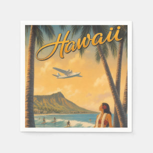Servilleta De Papel Chica Hula Hawaiana Vintage Escape Paradisíaco Alo