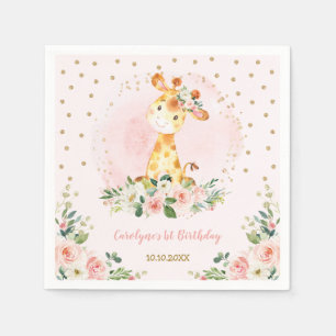 Servilleta De Papel Chica Jungle Baby Shower Wild Animals Cumpleaños